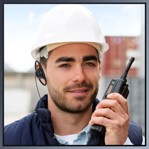 Vista 7 de Macarrie 6 auriculares de radio con micrófono 2 pines en forma de D Walkie Talkie auricular con micrófono Walkie Talkie Auricular compatible