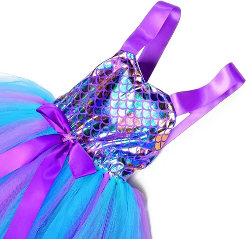 Vista 5 de Tutu Dreams Full Set Mermaid Dress for Girls Birthday Halloween Party Gifts Dress Up Clothes