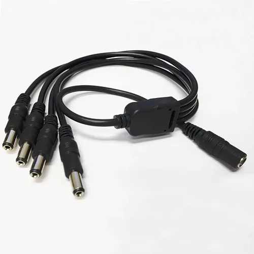 Vista 5 de Cable de alimentación de CC de 0.217 in x 0.083 in, conector de barril de 11 pulgadas de 12 V CC, cable rojo positivo central para cámara
