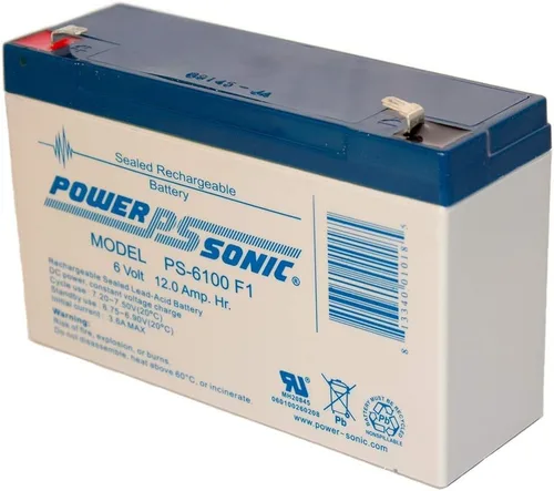 Vista 2 de Power-Sonic Batería recargable sellada de ácido de plomo PS-6100, 6 V, 12,0 Ah a 20 horas, 6 V, 11,5 Ah a 10 horas.