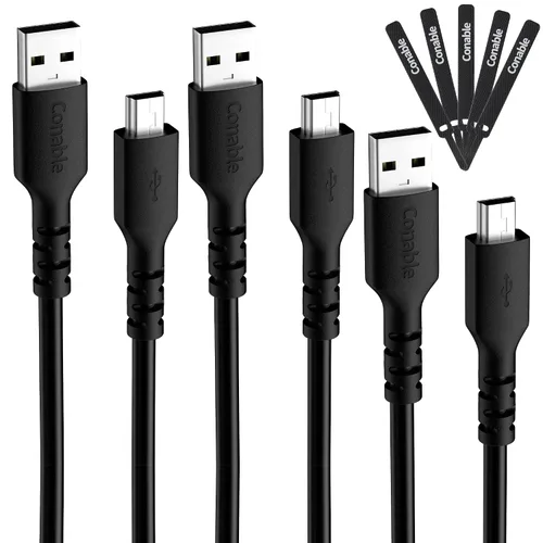 Vista 6 de Cable mini USB de 2 pies, cable de carga USB A a Mini B, compatible con GoPro Hero 3+, controlador PS3, cámara, Dash Cam, calculadoras de Texas