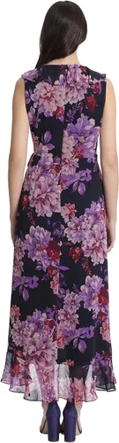 Vista 3 de London Times Vestido midi pequeño sin mangas con detalle de volantes para mujer