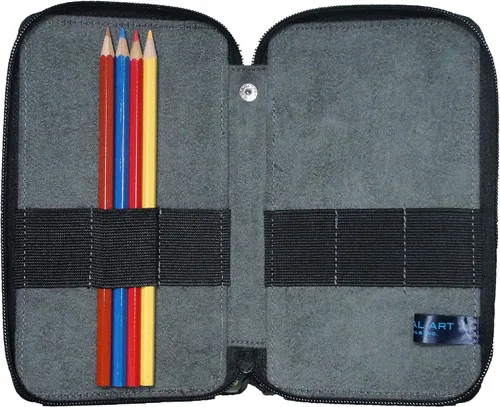 Vista 2 de Speedball Art Products - Estuche de almacenamiento de lona para lápices, marcadores, bolígrafos y suministros de arte, negro, capacidad para hasta