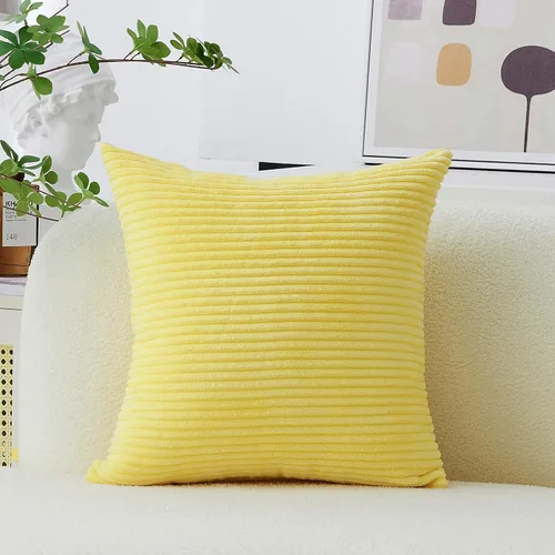 Vista 30 de Home Brilliant Funda de almohada de primavera de 18x18 pulgadas, funda de almohada de terciopelo a rayas para silla y sofá, funda de almohada