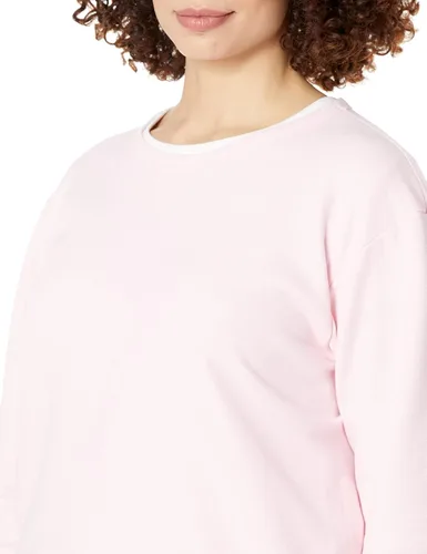 Vista 5 de Hanes Sudadera de cuello redondo para mujer, sudadera de forro polar Ecosmart con muesca en V, sudadera para mujer