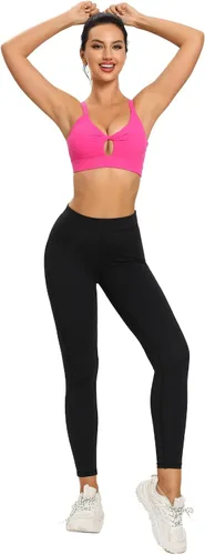 Vista 5 de SONGSKY Brasier deportivo push up para mujer, sexy, con nudo frontal, acolchado, de bajo impacto, cuello en V, con tirantes, brasier deportivo