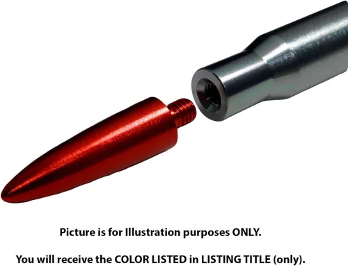 Vista 3 de VMS Racing Antena de bala de punta roja calibre 50, calibre 50, color rojo, compatible con Jeep Wrangler JK JKU JL Sahara Sport Rubicon Unlimited
