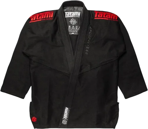 Vista 3 de Tatami Fightwear Estilo Black Label Jiu Jitsu Gi para hombre con chaqueta de tejido perla premium de 550 GSM, pantalones BJJ y bolsa