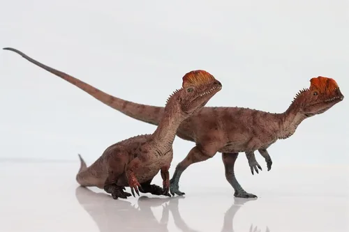 Vista 5 de HLG - Figura decorativa de dinosaurio de dilofosaurio a escala 1:35 (rojo)