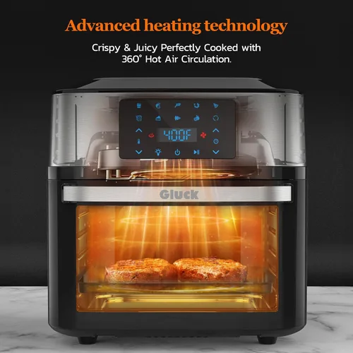 Vista 6 de Horno freidora de aire grande de 20 cuartos de galón, horno tostador 10 en 1, combo de freidora de aire con ventana para la familia, horno freidora