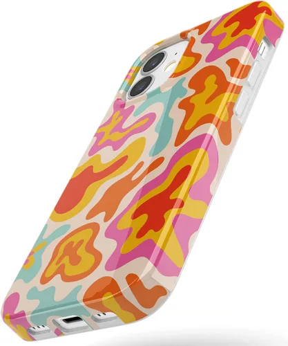 Vista 7 de Casely Funda para iPhone 11 Color tropical Splash Retro abstracto Diseño clásico ultra delgado