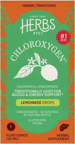 Vista 7 de Herbs Etc. ChlorOxygen - Gotas de limonada – 50 mg de clorofila – Apoyo de energía y vitalidad – 1 onza líquida (66 porciones)