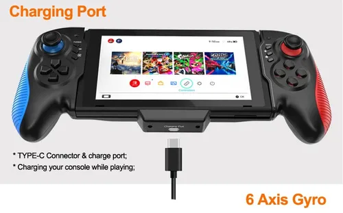 Vista 8 de ZUJO Pro Controller for Nintendo Switch, Joy-Cons Replacement, Wireless Gamepad Case With Six Axes Gravity Sensor, Dual Motor Vibration and Turbo