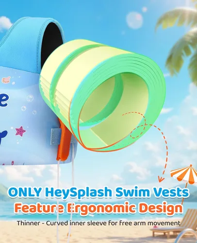 Vista 19 de HeySplash Swim Vest for Kids, Puddle Float Jumper with Safety Buckle