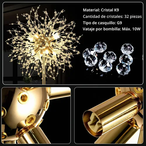 Vista 2 de Lámpara de pie de cristal de 69 pulgadas, lámpara de pie moderna con cristal K9, lámpara de pie LED con interruptor de pie de encendido/apagado