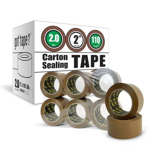 Vista 11 de 36 rollos 1,8 mil Industrial Shipping – Cajas de Cartón multiuso Sellado cintas 2" X 110 yds (330 ft) café ct-18 – 2110-b