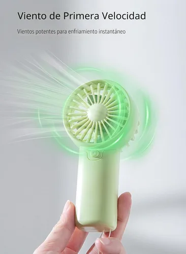 Vista 3 de Mini ventilador portátil (2 pilas AAA, pilas no incluidas) Ventilador de mano ligero perfecto para exteriores, viajes, oficina, senderismo