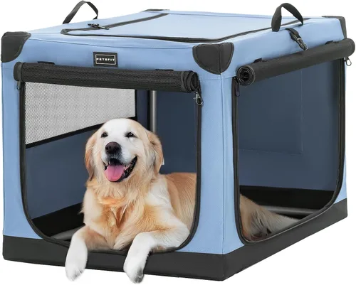 Vista 28 de Petsfit Jaula para gatos – 20 pulgadas ligera, fácil de instalar, resistente jaula portátil para perros, marco ajustable con 3 puertas de malla Verde