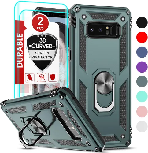 Vista 11 de LeYi Funda para teléfono Galaxy Note 8 con protector de pantalla 3D, soporte de anillo magnético de grado militar y funda desbloqueada Android