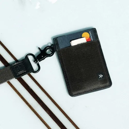 Vista 7 de Thread Wallets Cartera minimalista ultra delgada para tarjetas, Negro, Talla única, Casual