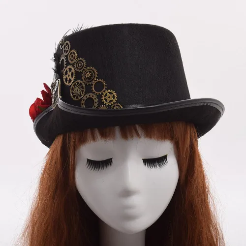 Vista 3 de GRACEART Sombreros unisex steampunk con gafas para hombres y mujeres varios estilos