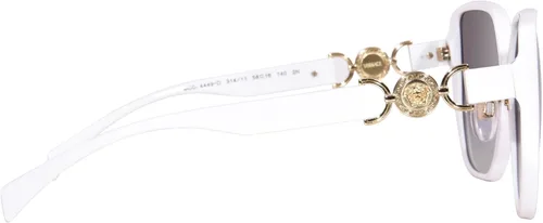 Vista 3 de Versace VE4449D 31411 - Gafas de sol para mujer, color blancogris, forma cuadrada, 2.283 in, Blanco