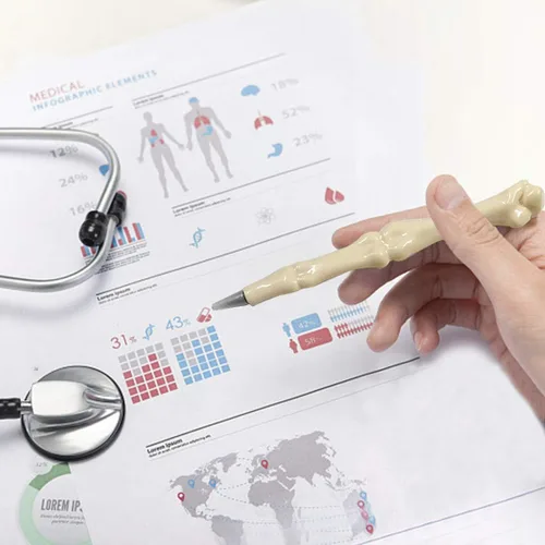 Vista 7 de Leery Bolígrafos de hueso novedosos para adultos, 25 bolígrafos anatómicos para profesionales médicos, Halloween, Navidad y semana de la enfermera