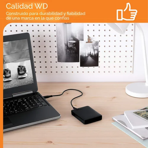 Vista 4 de Western Digital WD - Disco duro externo portátil de 1 TB Elements para Windows, USB 3.2 Gen 1/USB 3.0 para PC y Mac, listo para conectar y usar