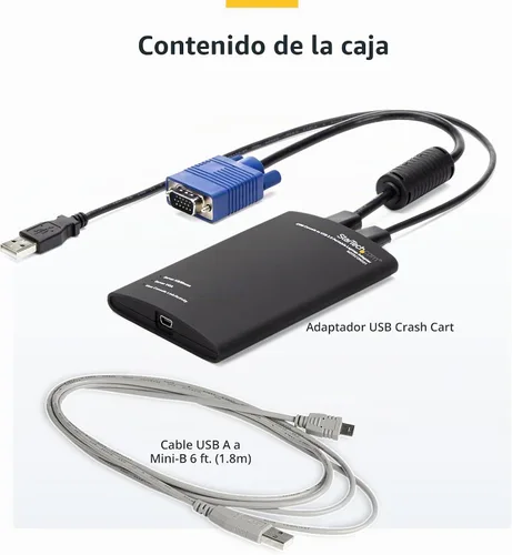 Vista 7 de StarTech Adaptador Portátil de Carrito de Choque para Laptop para Gestión de Servidores, Consola KVM USB/VGA, Windows/Linux/MacOS - TAA