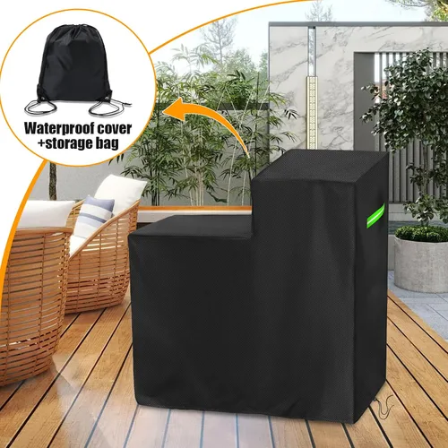 Vista 7 de Funda para freidora Bayou Classic700-701/700-704 600D Oxford cubierta de freidora para freidora de 4 galones con estante de carro, impermeable