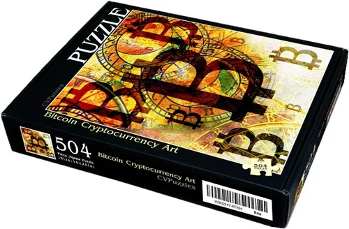 Vista 2 de CVPuzzles Bitcoin Cryptocurrency Art - Rompecabezas de 504 piezas (16 x 20 pulgadas)