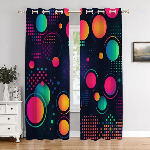Vista 54 de Cortinas opacas de cocina con pintura al óleo de Europa rosa y negra para ventanas, cenefas opacas modernas de torre Eiffel de poliéster multicapa