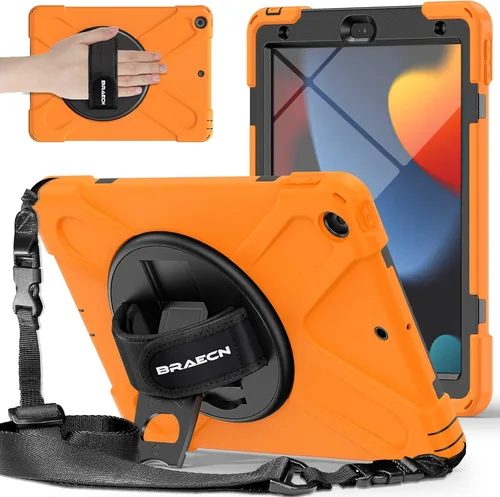 Vista 11 de BRAECNstock - Funda para Apple iPad de 9ª/8ª/7ª generación, de 10.2" 2021/2020/2019, funda protectora a prueba de golpes para niños, con protector