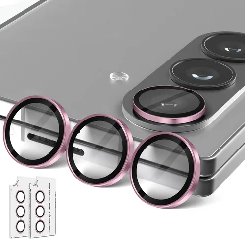 Vista 70 de Orzero Protector de lente de cámara para Samsung Galaxy Z TirFold/Fold 7, [EZ Install] [compatible con fundas] cubierta de lente de anillo de Negro
