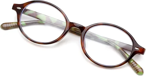 Vista 15 de FEISEDY Gafas de luz azul ovaladas vintage para mujeres y hombres, elegantes y ligeras de los años 90, anteojos falsos Nerd Y2k marco B0242