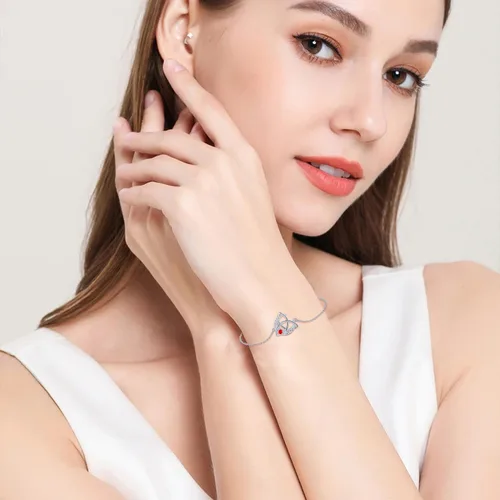 Vista 2 de Pulsera de piedra natal para mujer, plata de ley S925, pulseras celtas con dijes celtas, regalos de joyería, día de la madre, cumpleaños, día de San