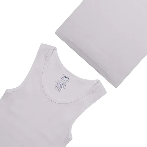 Vista 6 de Buyless Fashion Camiseta sin etiqueta de cuello redondo para niños, camiseta sin mangas de algodón suave (paquete de 4)