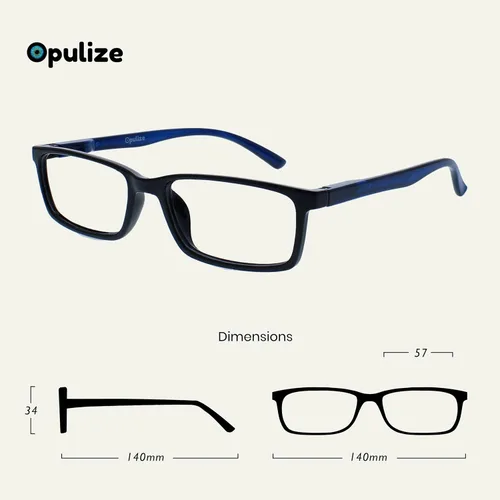 Vista 2 de OPULIZE SEE - Gafas de lectura con bloqueo de luz azul para mujeres y hombres, marco estrecho, bisagras de resorte, anteojos de juegos para negro