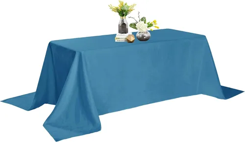 Vista 85 de Mantel de poliéster lavable de 132 pulgadas, resistente a las manchas y a las arrugas, mantel decorativo para mesa de comedor, fiestas de bufé