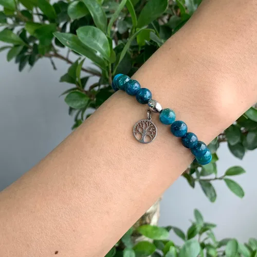 Vista 4 de Hevont Regalos de árbol de la vida para mujeres, pulseras de relajación curativas de piedra natural de 0.315 pulgadas (0.315 in), piedras de cristal