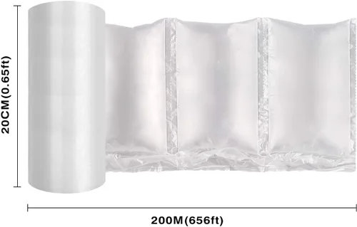Vista 3 de JZBRAIN Película de cojín de aire 72002 - Rollo de embalaje de bolsas de burbujas de aire, 1 rollo de embalaje de 7.874 in x 3.937 in x 656.2 ft x