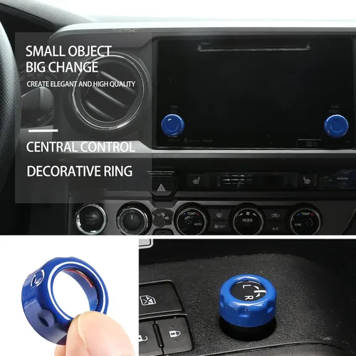Vista 7 de Lcojicep Cubierta circular de botón de volumen para consola central de automóvil compatible con Tacoma 2015-2022, accesorios de decoración de ABS