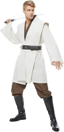 Vista 7 de Disfraz de túnica para hombre, disfraz de cosplay, trajes de Halloween, bata con capucha, conjunto completo