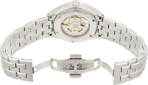Vista 8 de Hamilton Jazzmaster Reloj automático suizo de corazón abierto de 1.654in, esfera gris, pulsera de acero inoxidable plateado (modelo H32705181)