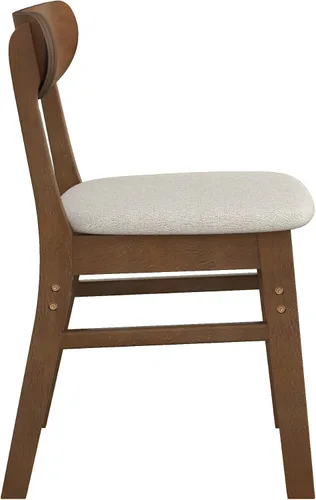 Vista 8 de Moderno juego de 2 piezas de sillas de comedor de madera, sillas de comedor de madera acolchadas suaves y modernas, son un complemento moderno