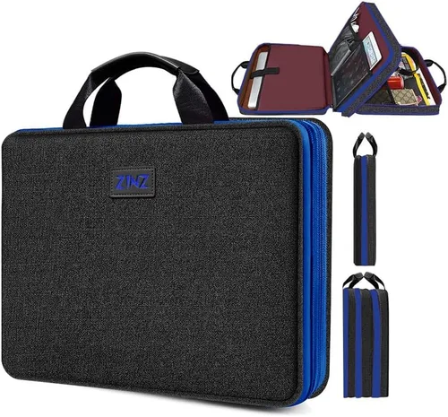 Vista 7 de ZINZ - Funda para portátil de 13 pulgadas con funda expandible, maletín protector de computadora con múltiples bolsillos, compatible con MacBook