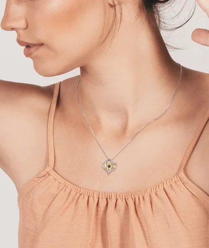 Vista 3 de YL Collar de plata de ley con colgante de flor de lirio para mujer