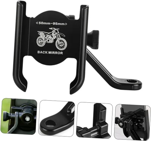 Vista 9 de Soporte de teléfono móvil ajustable para bicicleta para manubrio, soporte giratorio de navegación, fácil instalación, diseño resistente