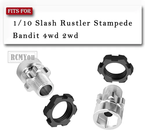 Vista 2 de Parte de mejoras de llave hexagonal de rueda de 0.472 in y 0.669 in para 1/10 Slash Rustler Stampede Bandit 4wd 2wd, adaptadores de cubo hexagonal