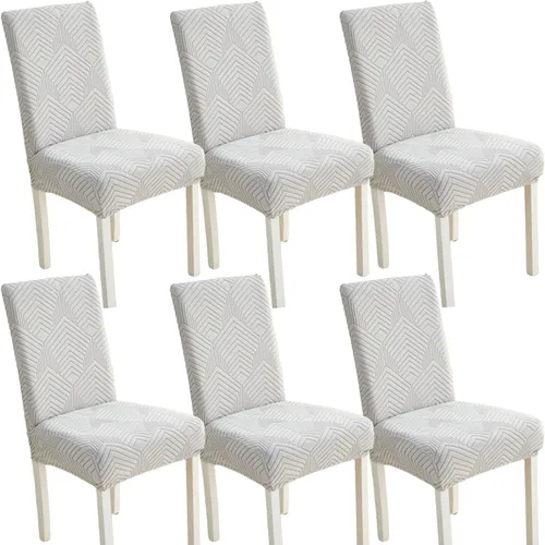 Vista 19 de Juego de 6 fundas elásticas para sillas – Fundas extraíbles para sillas de comedor, fundas protectoras de terciopelo lavables a prueba de polvo